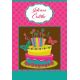 Voščilnica za rojstni dan, roza, " Vse najboljše", torta z metulji