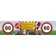 Transparent prometni znak 60, "Časi večopravilnosti, ko lahko kihneš…" ceradno platno, 200x50cm