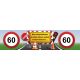 Transparent prometni znak 60, "Časi večopravilnosti, ko lahko kihneš…" ceradno platno, 200x50cm