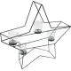 Svečnik božični za 4 čajne lučke, kovinski, v obliki zvezde, 43cm