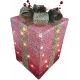 Božična dekoracija v obliki darila  z LED lučko, belo/rdeča, na baterije, 25x25x41cm