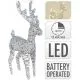 Jelenček srebrn, rafia, z LED lučkami, 50 LED, 45cm