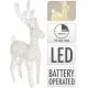 Jelenček bel, rafia, z LED lučkami, 50 LED, 45cm