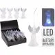 Angel z LED lučko, menjajoč barve, viseč, steklen, 11cm, sort.