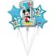 Set balonov - balon napihljiv, za helij, št. 1, Mickey Mouse, moder, 48x71cm, 4x zvezda, 48cm