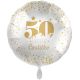 Balon napihljiv, za helij, 50 Iskrene čestitke, zlate pikice, 43 cm