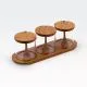 Set 3 doz z žličkami, na podstavku, steklo/bambus, 29x9.5x8.5cm