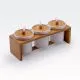 Set 3 doz z žličkami, na podstavku, keramika/bambus, 25x9.5cm