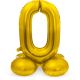 Balon napihljiv na zrak, "0", zlati, prostostoječ, 72cm