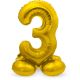 Balon napihljiv na zrak, "3", zlati, prostostoječ, 72cm