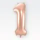 Balon napihljiv, za helij/zrak, rose gold, številka "1", 86cm