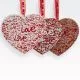 Srček lesen, "LOVE", za obesit, 12x10cm, sort.