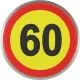 Magnet: Prometni znak 60, okrogel 6 cm