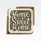 Set lesenih podstavkov, "Home sweet Home", 6/1, 10x10cm