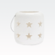 Laterna za čajno lučko, zvezde, bela, keramika, 10.5x8.5cm