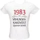 Majica ženska (telirana)-1983, vrhunska kakovost, izjemen letnik L-bela