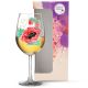 Kozarec za vino poslikan - volčji mak, 50let, 0.58l