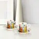 Set 2 skodelic za espreso s podstavkom - mačke, v darilni embalaži, "GARDEN FELINES", new bon, 90ml, 5.7cm
