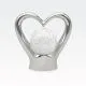 Svetilka v obliki srca, srebrna, PVC, 18x17.5cm, z USB