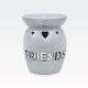 Izparilnik za čajno lučko, ter olje/vosek, "FRIENDS", sivi, keramika, 13cm