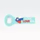 Odpirač, I love Slovenia, azurno moder, guma, 11.9x4.5cm
