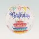 Balon napihljiv, za helij, okrogel, torta, Happy Birthday, TPU, 35cm
