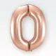 Balon napihljiv, "0", rosegold, 40cm + palčka za napihnit