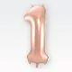 Balon napihljiv, "1", rosegold, 40cm + palčka za napihnit