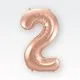 Balon napihljiv, "2", rosegold, 40cm + palčka za napihnit