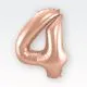 Balon napihljiv, "4", rosegold, 40cm + palčka za napihnit