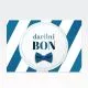 Kuverta za darilne bone belo/modra s črtami "Darilni bon"