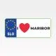 Magnet izbočen, 12x5 cm, aluminij, SLO, I love  Maribor