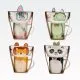 Set skodelice 360ml, 9cm in sklede, 600ml, 14x6cm, živalski motiv, porcelan, sort.