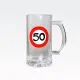 Vrč za pivo prometni znak 50, 500ml, 15x8cm