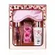 Darilni set HEART CASCADE z vonjem magnolije, (gel za tuširanje 120ml, losjon za telo 120ml, kopalni konfeti v obliki vrtice 3x3.5g, preveza za spanje)