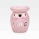 Izparilnik za źajno luźko, ter olje/vosek, "LOVE", roza, keramika, 13cm