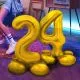 Balon napihljiv na zrak, "4", zlati, prostostoječ, 72cm