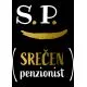Majica - S.p. srečen (penzionist) L - črna