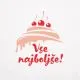 Brisača Vse najboljše!, torta, bela, 100% bombaž