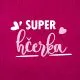 Brisača Super hčerka, ciklama, 100% bombaž