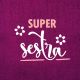 Brisača Super sestra, vijolična, 100% bombaž
