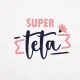 Brisača Super teta, bela, 100% bombaž