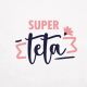 Brisača Super teta, bela, 100% bombaž