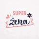 Brisača Super žena, bela, 100% bombaž