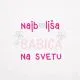 Brisača Najboljša babica na svetu, bela, 100% bombaž