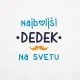 Brisača Najboljši dedek na svetu, brki, bela, 100% bombaž