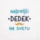 Brisača Najboljši dedek na svetu, brki, bela, 100% bombaž