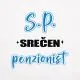 Brisača S.P. Srečen penzionist, bela, 100% bombaž