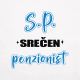 Brisača S.P. Srečen penzionist, bela, 100% bombaž