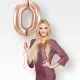 Balon napihljiv, za helij/zrak, rose gold, številka "0", 86cm